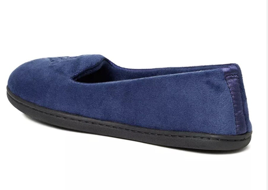 Women's Dearfoams Rebecca Microfiber Velour Closed Back Slipper Peacoat XL11-12