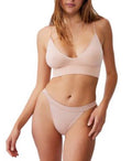 COTTON ON Women's Seamless Tanga Brasiliano Brief Beige Small 
