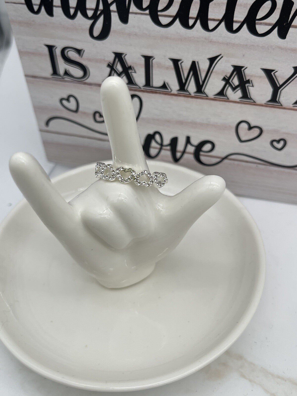 Silver Heart Ring Size 10 Charter Club