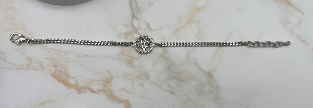 tree of life circle bracelet sterling silver