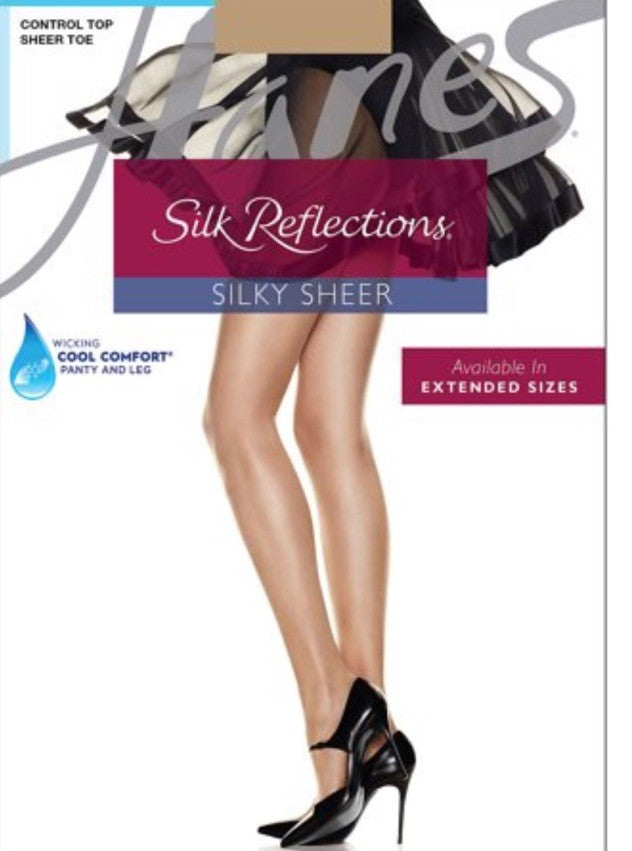 Hanes Women's Silk Reflections Control Top Style Q00717 Size EF Little Color