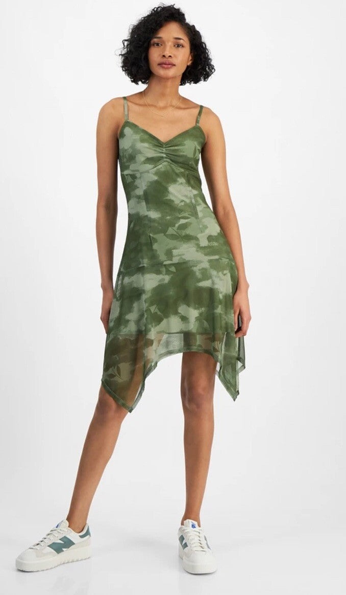 Planet Heart Juniors' Printed Asymmetrical Hem Mini Dress M