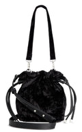 INC International Concepts Meliss velvet bucket crossbody bag - Black