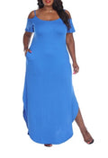 White Mark Plus Size Lexi Maxi Dress Royal Blue 1XL