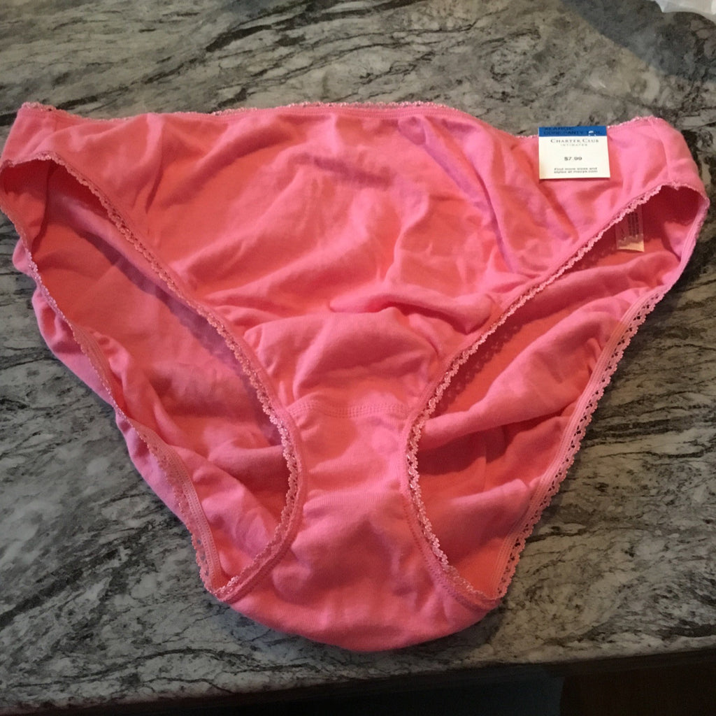 Charter Club Everyday Cotton High-Cut Brief Underwear Flower Ginger XL