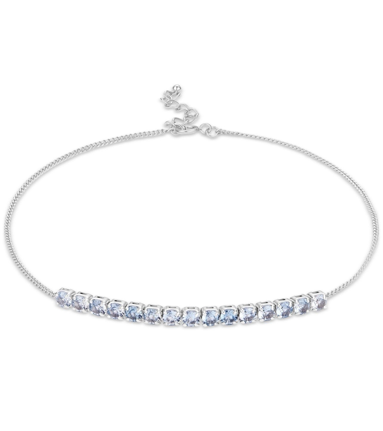 Giani Bernini Cubic Zirconia Linear Ankle Bracelet Aqua