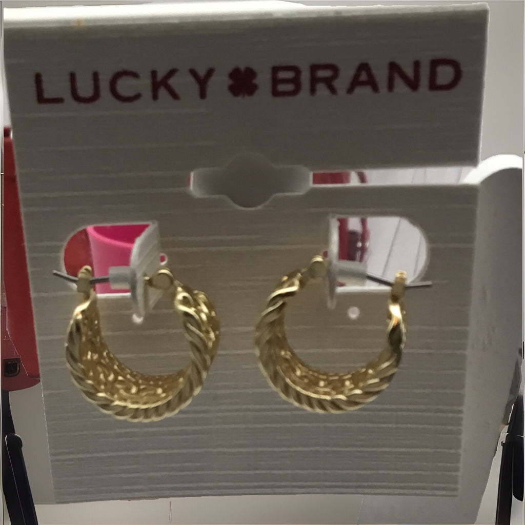 Lucky Brand Hypoallergenic Small Hoops Earrings Gold Tone