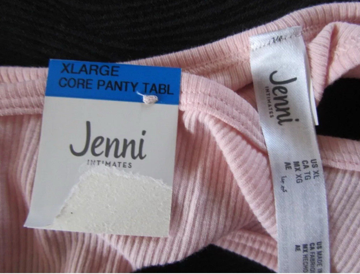Jenni Women's Ribbed Knit Thong Panty Underwear, Assorted Colors Size XL