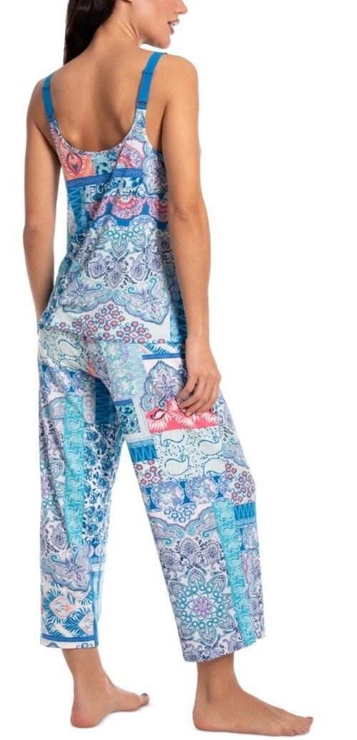 Linea Donatella Women's 2-Pc. Cropped Pajamas Set - Blue M/M