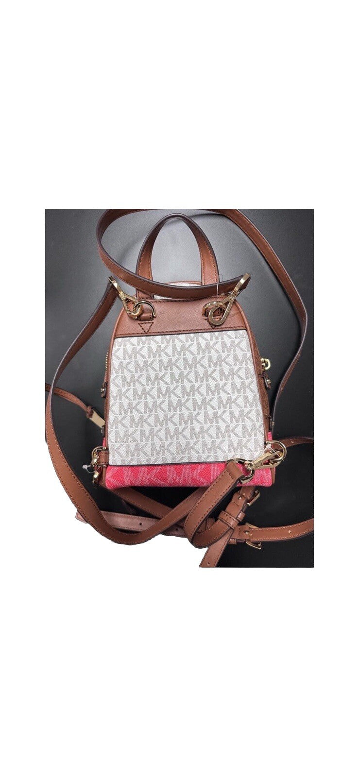 Michael Kors Logo Rhea Zip Extra Small Messenger Backpack 