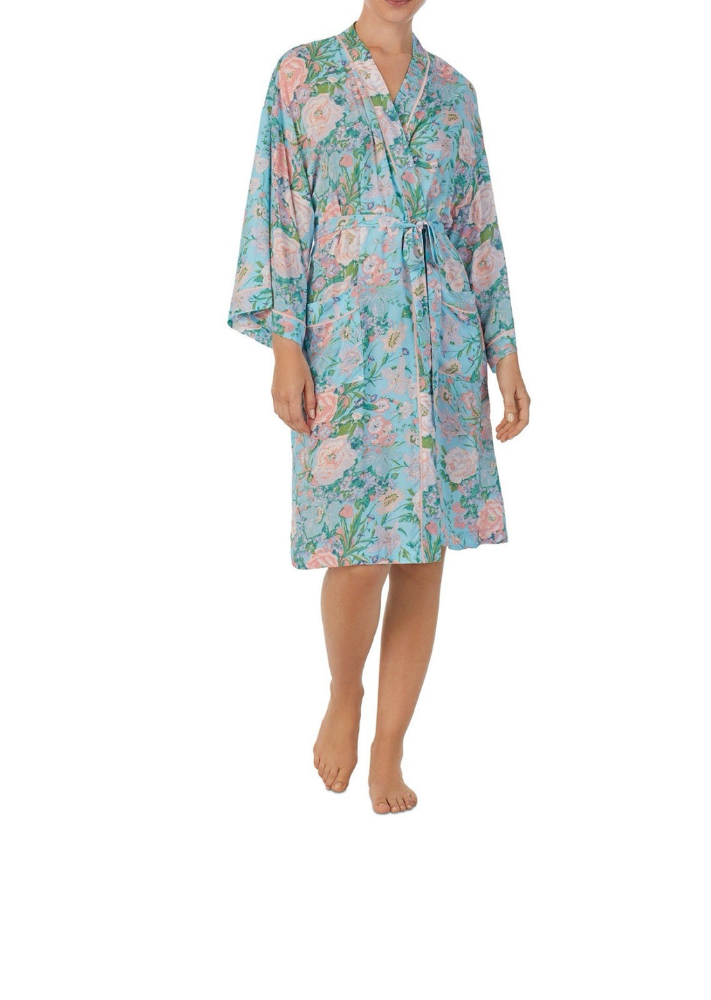 Sanctuary Women's Floral 3/4-Sleeve Wrap Robe Size XS
