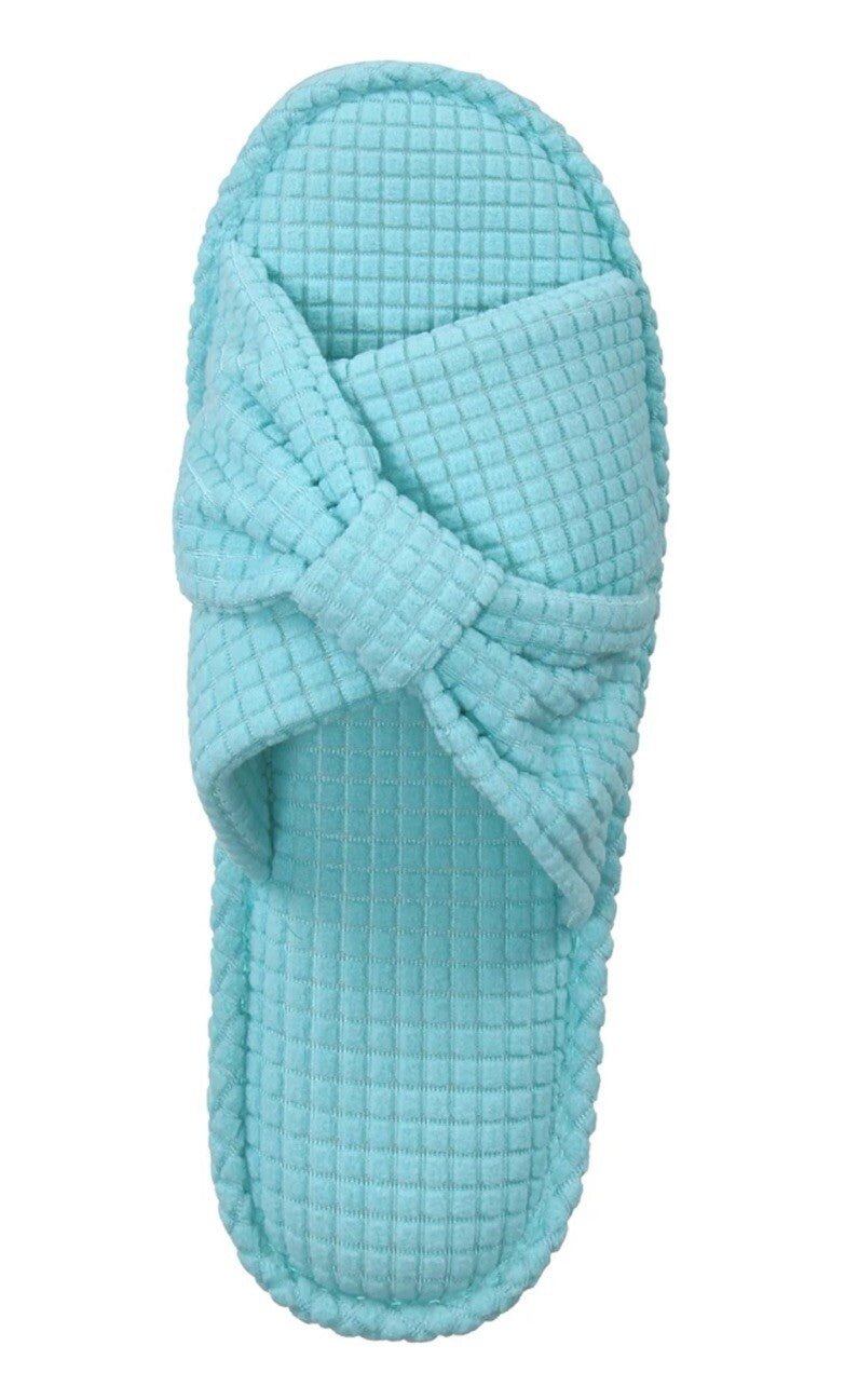 Charter Club Women's Textured Knot-Top Slippers Etched Glass L 9-10