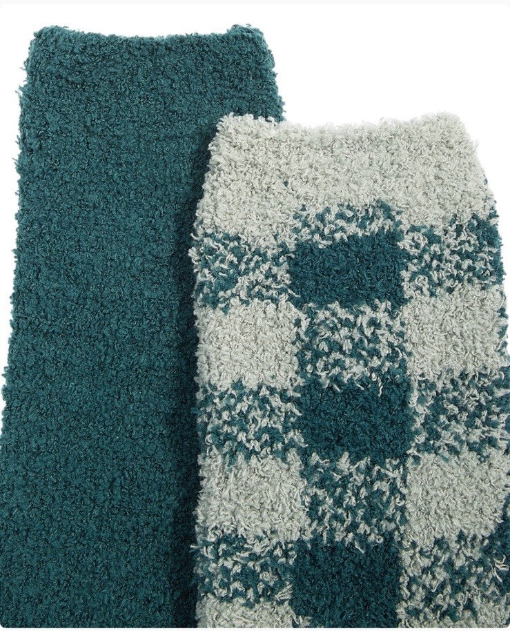 Charter Club Women's 2-Pk. Fuzzy Butter Socks 5-9 Green