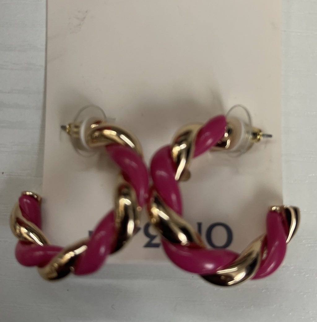 On 34th Gold-Tone Swirl Medium Hoop Earrings, 1.2"
