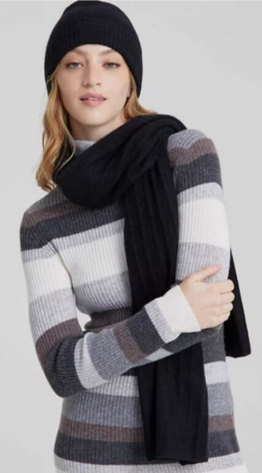Charter Club Cashmere Cuffed Beanie Black ONE SIZE