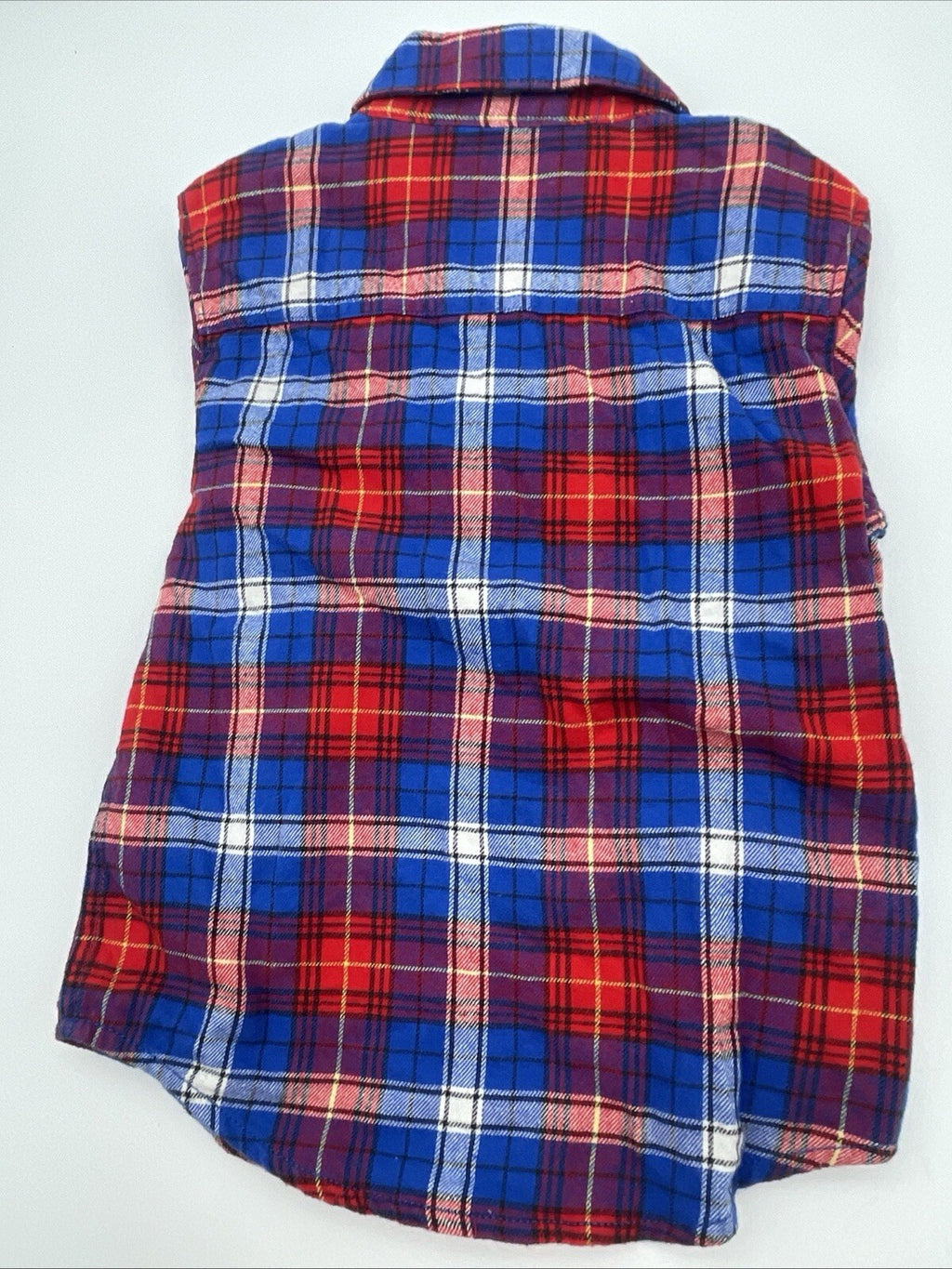 Carters Toddler Boys Size 5 Plaid Printed Collared Button Down Shirt Cotton EUC