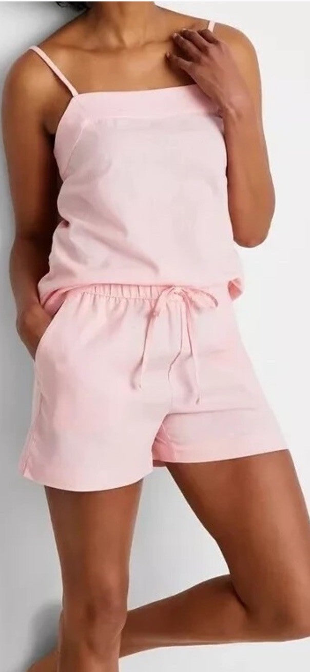 State of Day Women's 2-Pc. Sleeveless Linen Pajamas Set, Satin Pink, X-LARGE