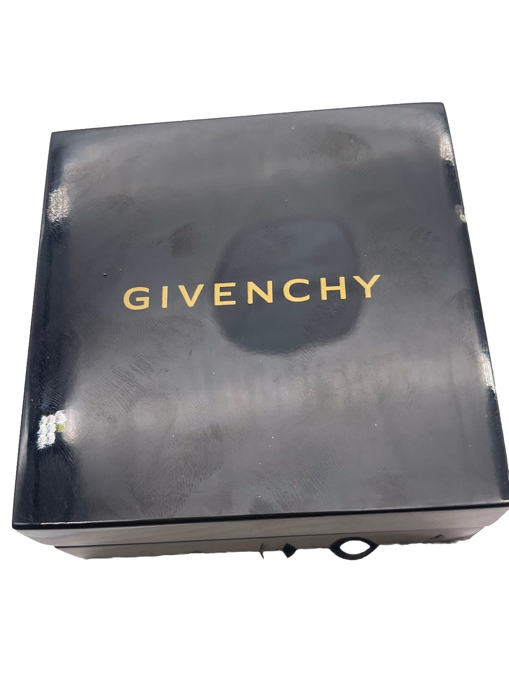 GIVENCHY SILVER TONE Black CRYSTALS BANGLE BRACELET WITH FLOATING STONE EARRINGS