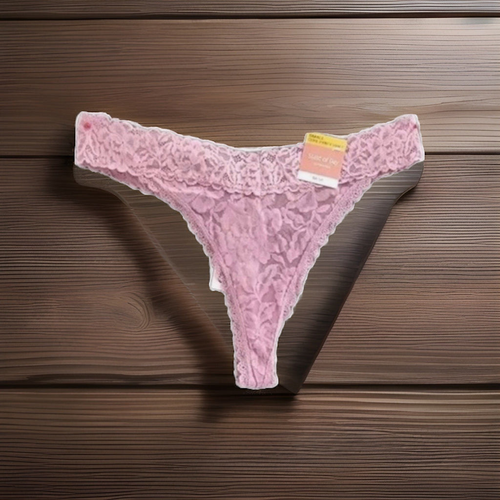State of Day Women's Lace Thong Underwear L Mauve Orchid 