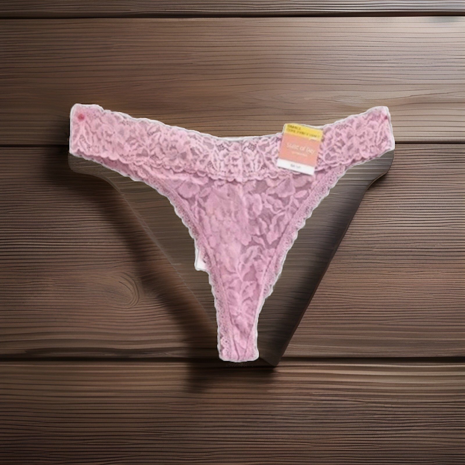 State of Day Women's Lace Thong Underwear L Mauve Orchid 