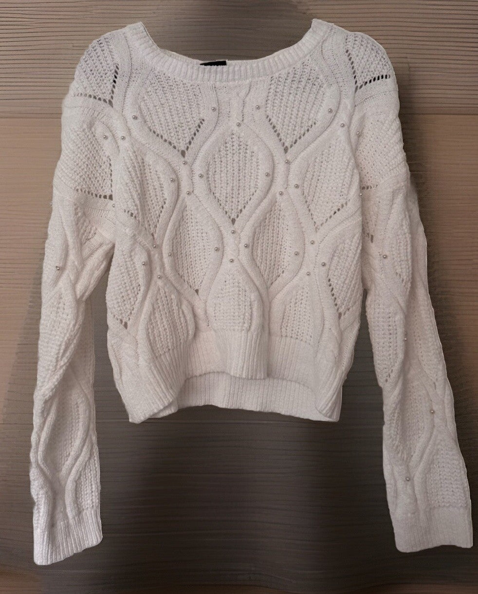 Planet heart Pullover Sweater Bright White S