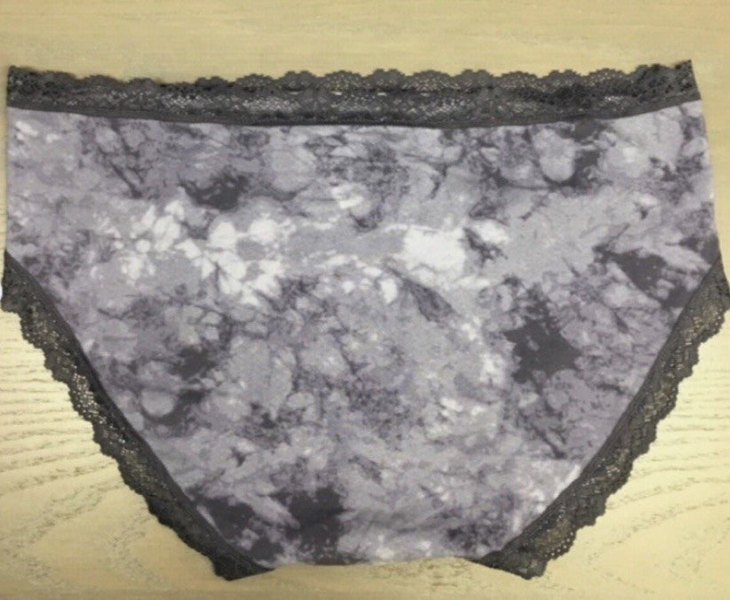 Jenni Women's Lace Trim Bikini Underwear Purple Tiedye XXXL