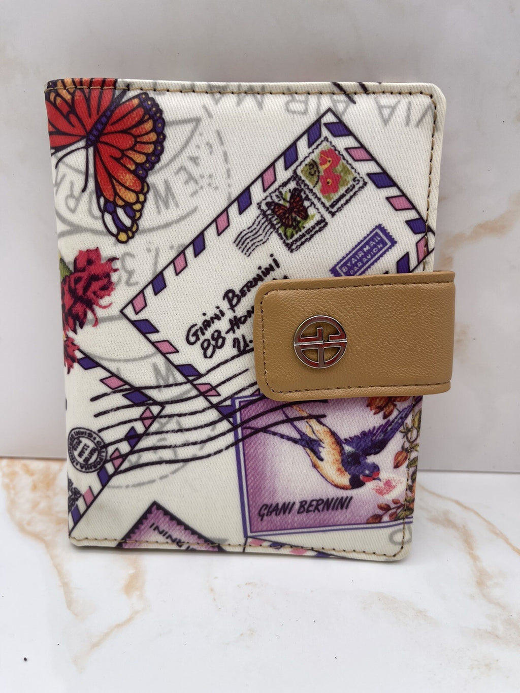 Giani Bernini Small Wallet Beige Khaki SAFFIANO