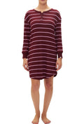 GAP GapBody Women's Henley Dorm Long-Sleeve Sleepshirt Red Stripe S