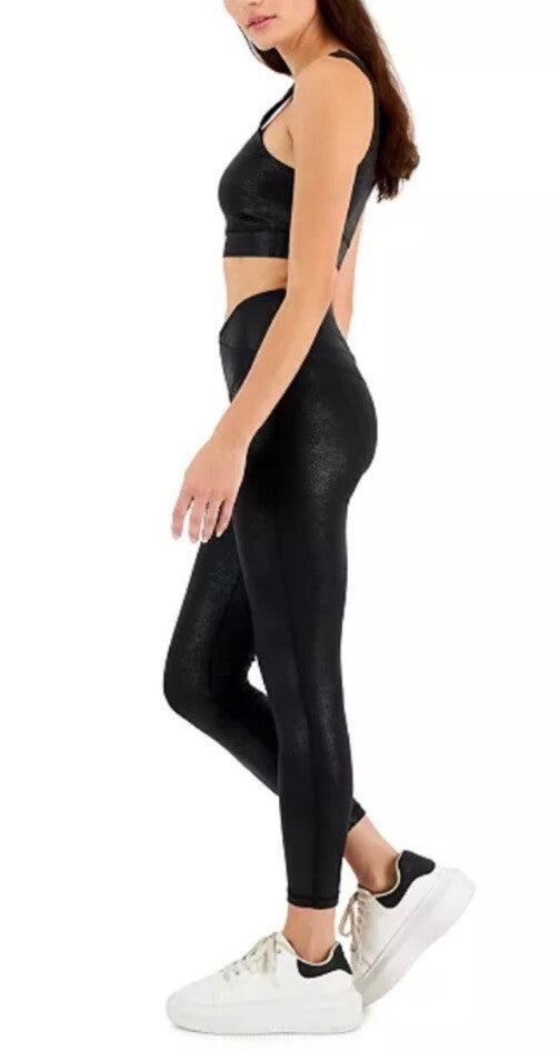 Womens Leggings Crackle Texture Black Size Small JENNI