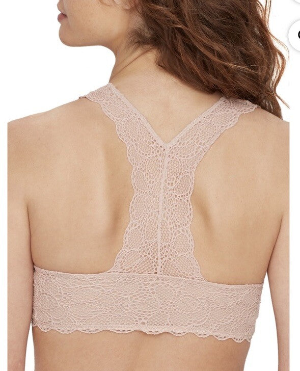 DKNY Superior Soft Stretch Lace Cameo Nude Bralette Bra Womens Sz M DK4522
