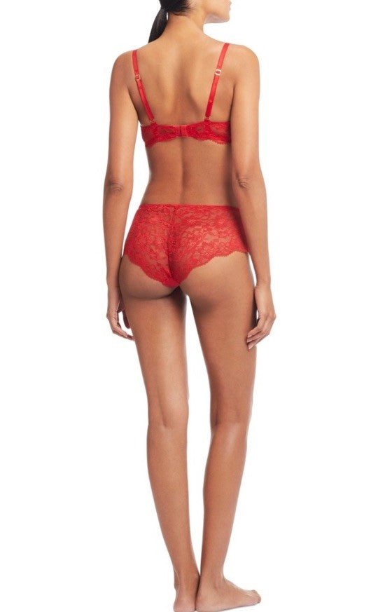 Lauren Ralph Lauren 36D Bra Red Lace Unlined Full Coverage