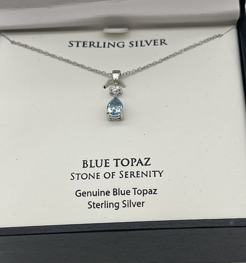 blue topaz stone of serenity necklace