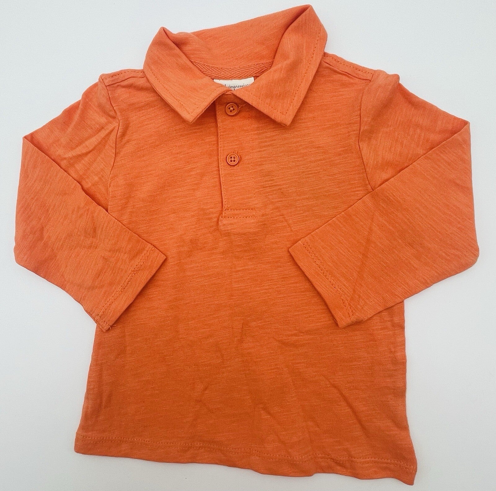 First Impressions Infant Boys Brings Him A Comfy Polo Shirt,Orange 3T