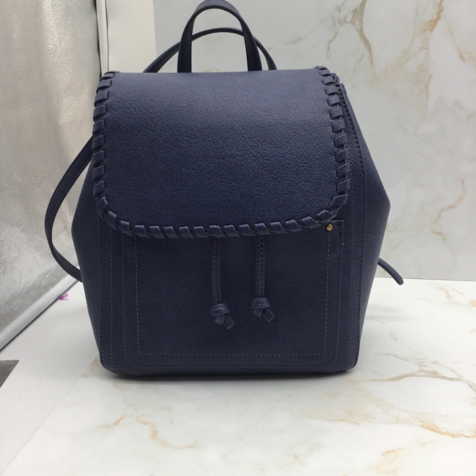 Style & Co Whip-Stitch Backpack Women's One Size Moonlight Blue Magnetic Snap