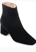 Journee Collection Women's Hazara Velvet Block Heel Dress Booties Black 9