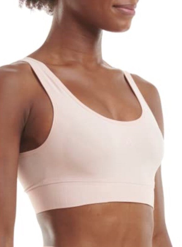 adidas Intimates Women's Seamless Scoop Medium Impact Lounge Bra Peach