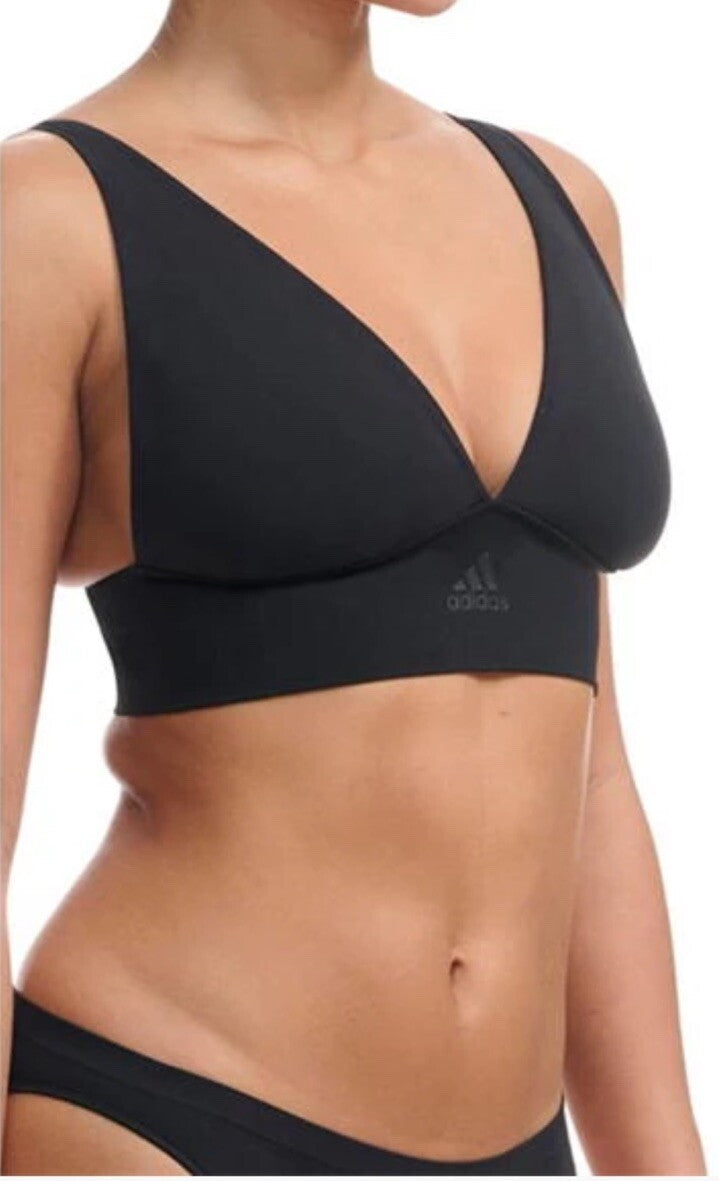  adidas Sport Active Seamless Micro Stretch Long Line Plunge Bra S Black 
