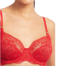 Lauren Ralph Lauren Women's Unlined Lace Full Coverage Bra Red 36C