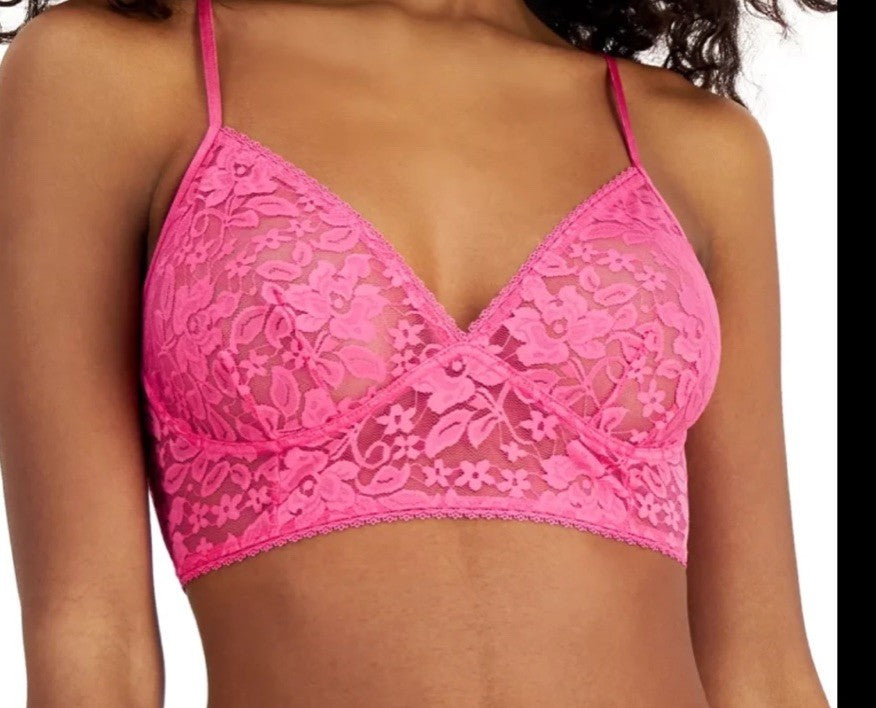 I.N.C. International Concepts Women's Lace Bralette Lingerie Pink Lightening L