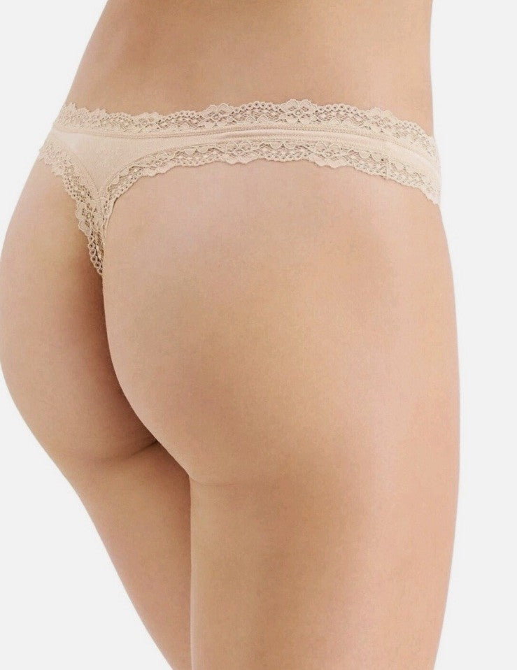 Jenni Women's Lace-Trim Thong Chai XXXL