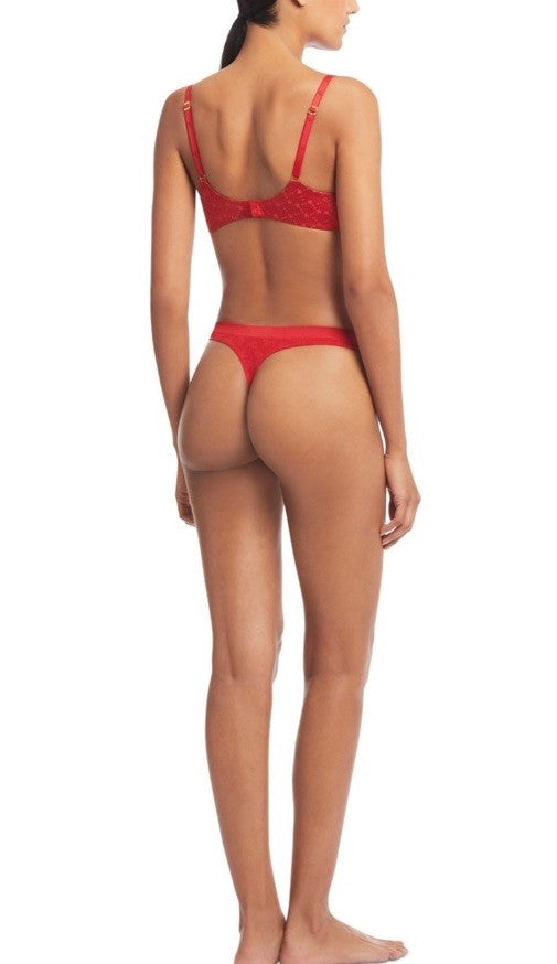 Lauren Ralph Lauren Comfort Collection Repeat-Logo T-shirt Bra Size 38D Red