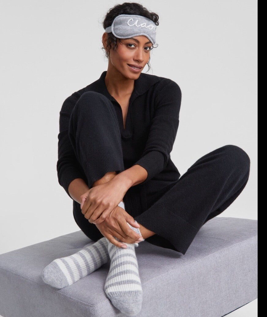 Charter Club Cashmere "Ciao" Sleep Mask + Socks Boxed Gift Set, 