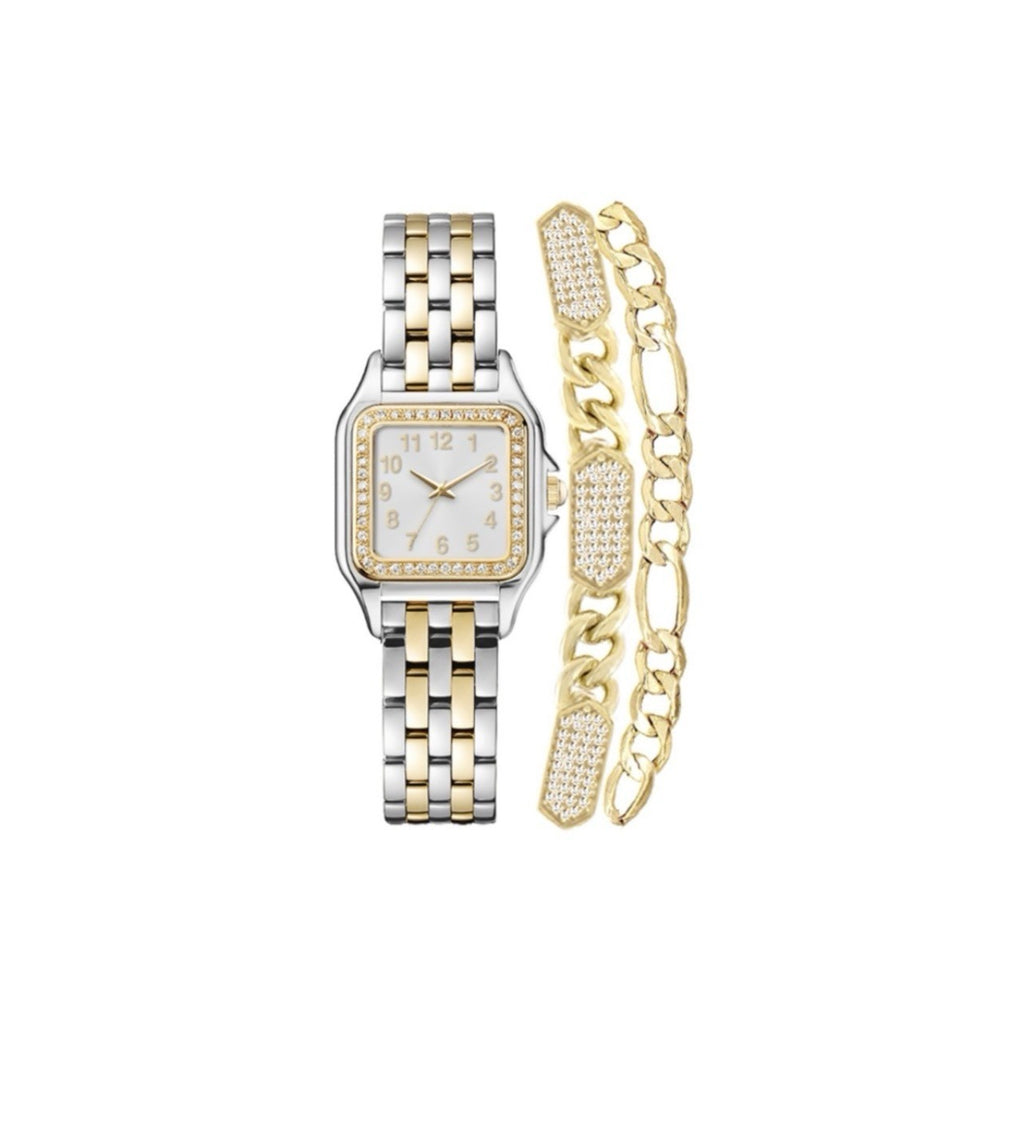 Jessica CarlyleWomen's Analog Silver-Tone and Gold-Tone Metal Alloy Watch 26mm