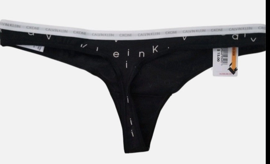 Calvin Klein CK One Cotton Singles Thong Underwear QD3783 Black XL