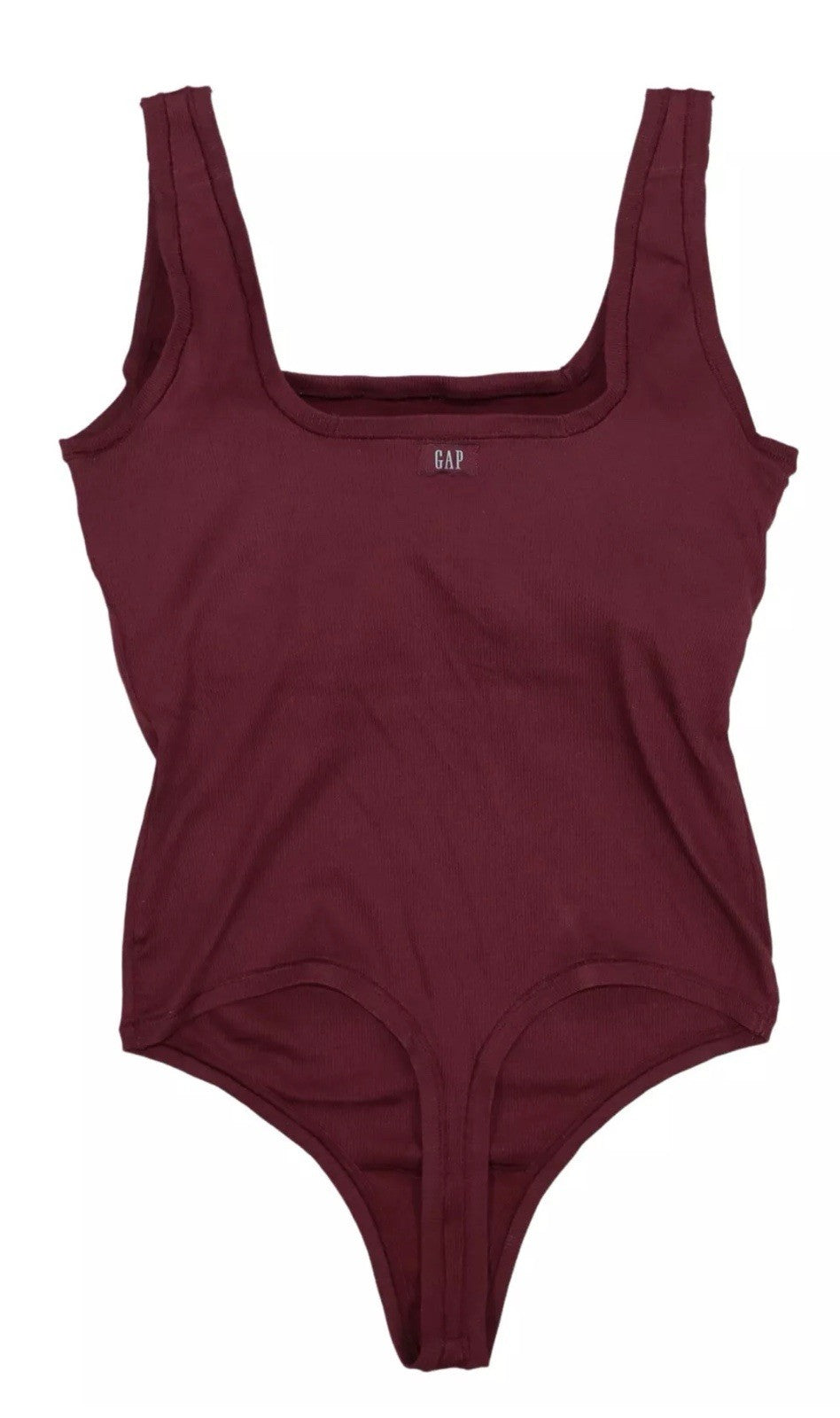 GapBody Women's Logo Comfort Thong Bodysuit Windsor Wine,  Size M
