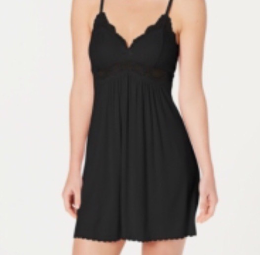 I.N.C. International Concepts Heavenly Soft Lac-Trimmed Knit NightgownLingerie M