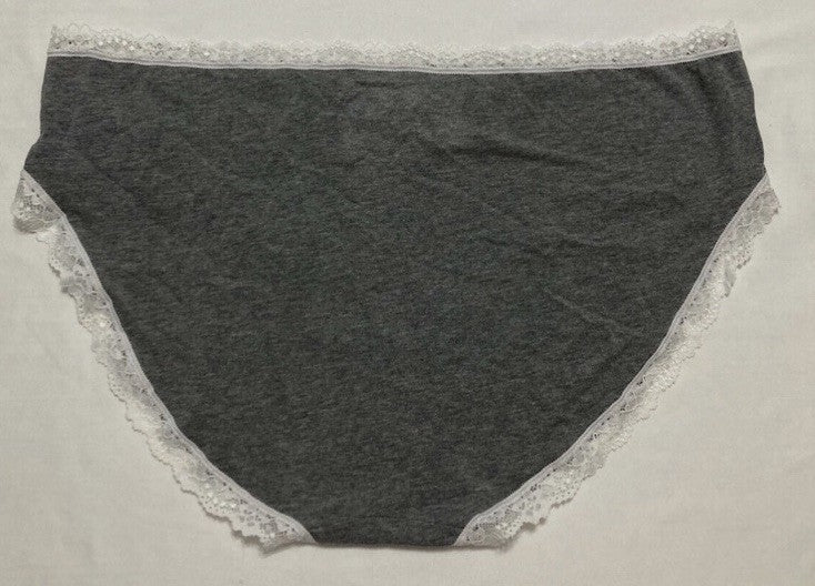 Jenni Women’s Lace Trim Hipster Underwear Pewter Hthr XXXL