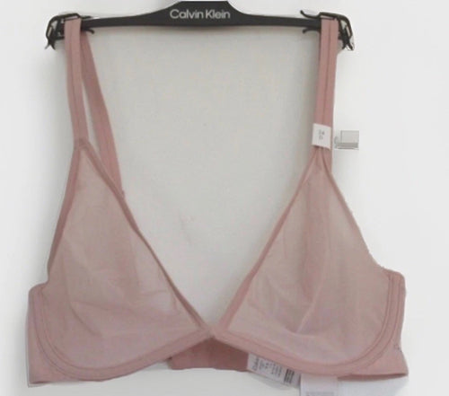 Calvin Klein Women's Sheer Marquisette Unlined Plunge Bra Beige 38D