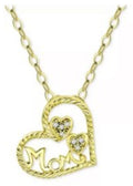 Giani Bernini Cubic Zirconia Mom Heart Pendant Necklace, 16" + 2" extender