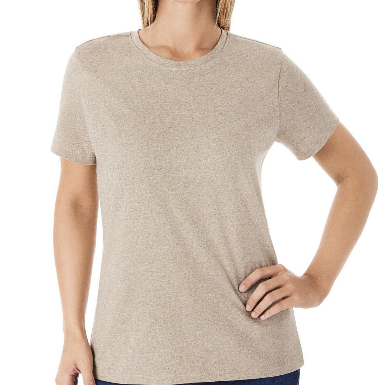 Members Mark Women's Essential Short Sleeve Relaxed Fit Crewneck Tee Size L